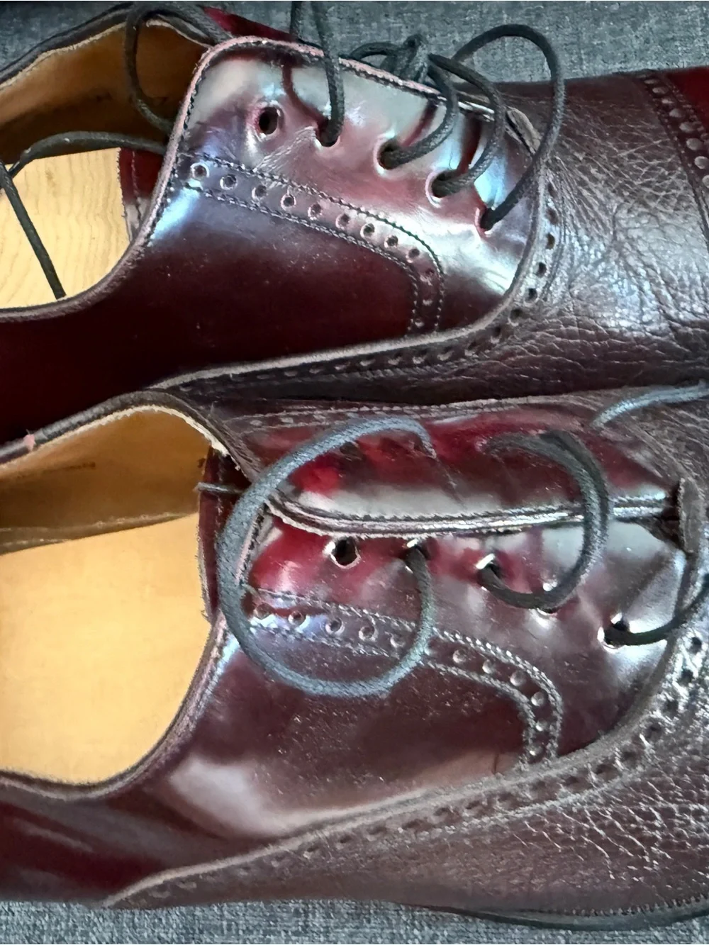 Men's Mezlan Andrew Burgundy Leather Derby Shoes mint 11.5